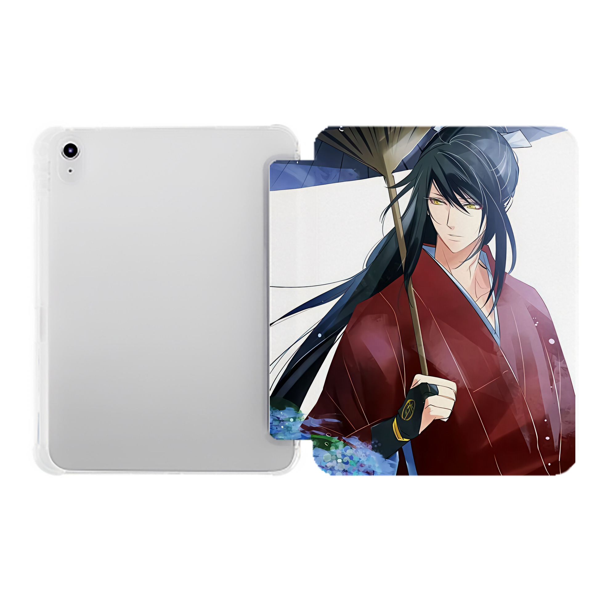 （画像用） 刀剣乱舞 Touken Ranbu IPad ケース ペン収納付き 三つ折りスタンド PUレザー×シリコン 対応機種9.5/10.5/10.9インチ